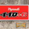 Plymouth 440+6 Booster Aluminum License Plate Insert Red