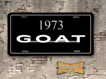 1973 Pontiac GTO GOAT Booster Aluminum License Plate Insert