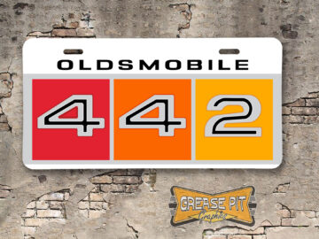1964 1965 1966 Oldsmobile 442 Booster Aluminum License Plate Insert
