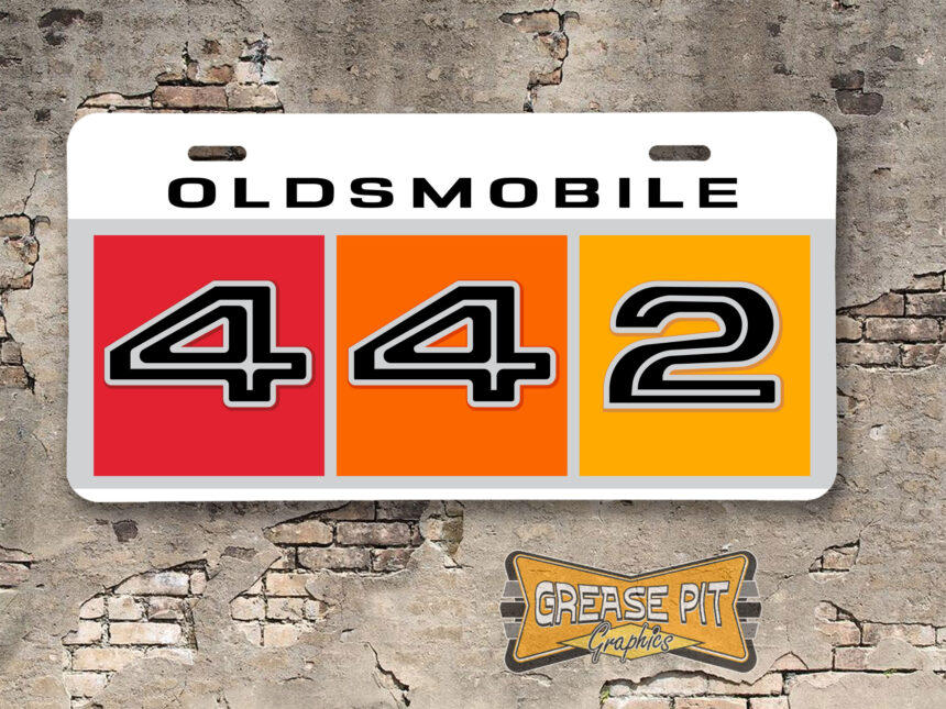 1967 Oldsmobile 442 Booster Aluminum License Plate Insert