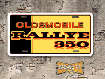 1970 Oldsmobile Rallye 350 Booster Aluminum License Plate Insert