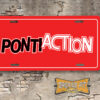 Pontiac PONTIACTION Booster Aluminum License Plate Insert Red