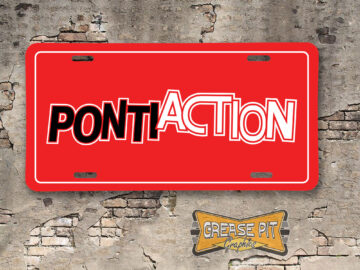 Pontiac PONTIACTION Booster Aluminum License Plate Insert Red