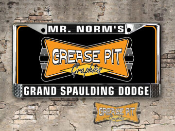 Grand Spaulding Dodge Dealership License Plate Frame Black