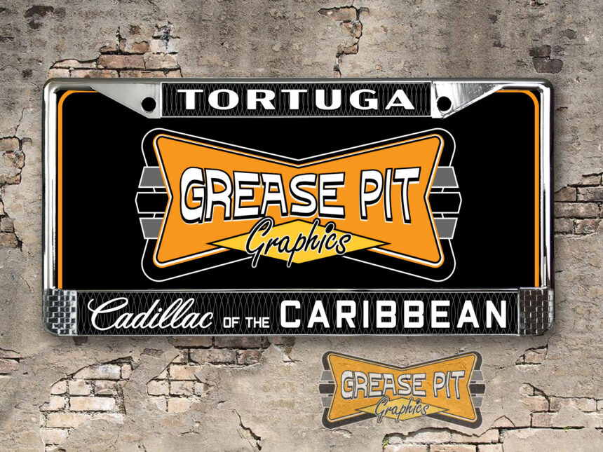 Tortuga Cadillac of the Caribbean License Plate Frame