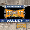 A vintage style reproduction dealership license plate frame for the Valley Ford dealership of Fresno.