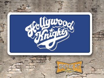 Hollywood Knights Booster Aluminum License Plate Insert Blue