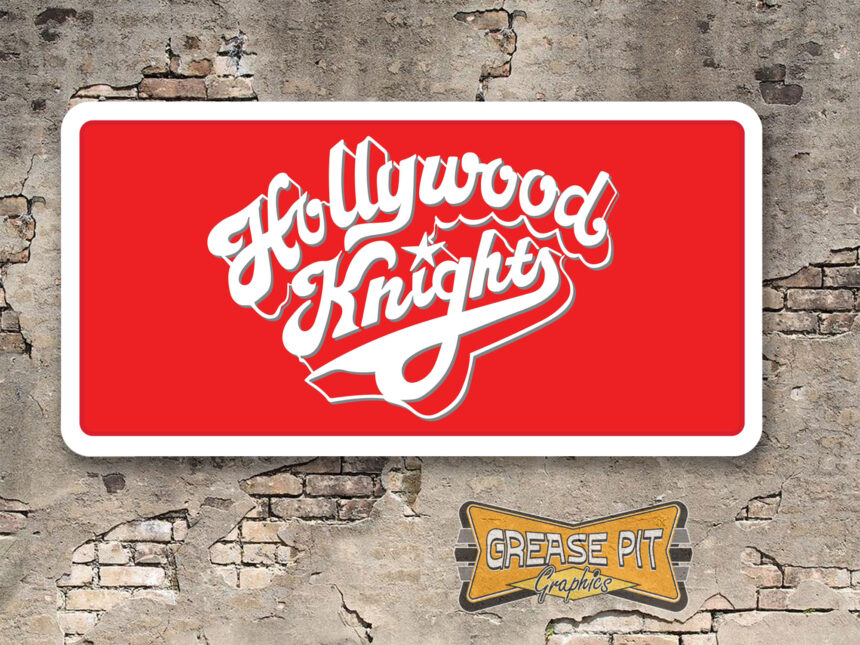 Hollywood Knights Booster Aluminum License Plate Insert Red