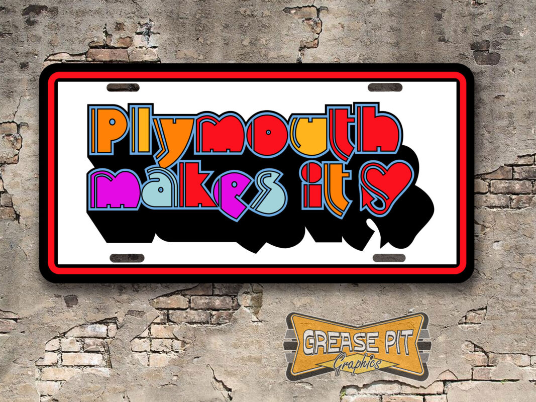 Plymouth License Plates - Grease Pit Graphics