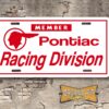 Member Pontiac Racing Division Booster License Plate Insert White/Red