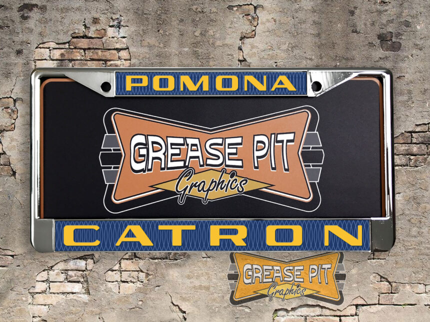 Reproduction Catron VW Volkswagen license plate frame Pomona