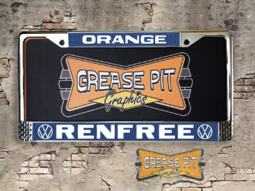 Renfree VW Volkswagen Dealership License Plate Frame Orange California