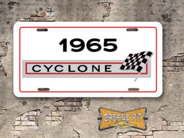 Mercury Cyclone Booster Aluminum License Plate Insert White
