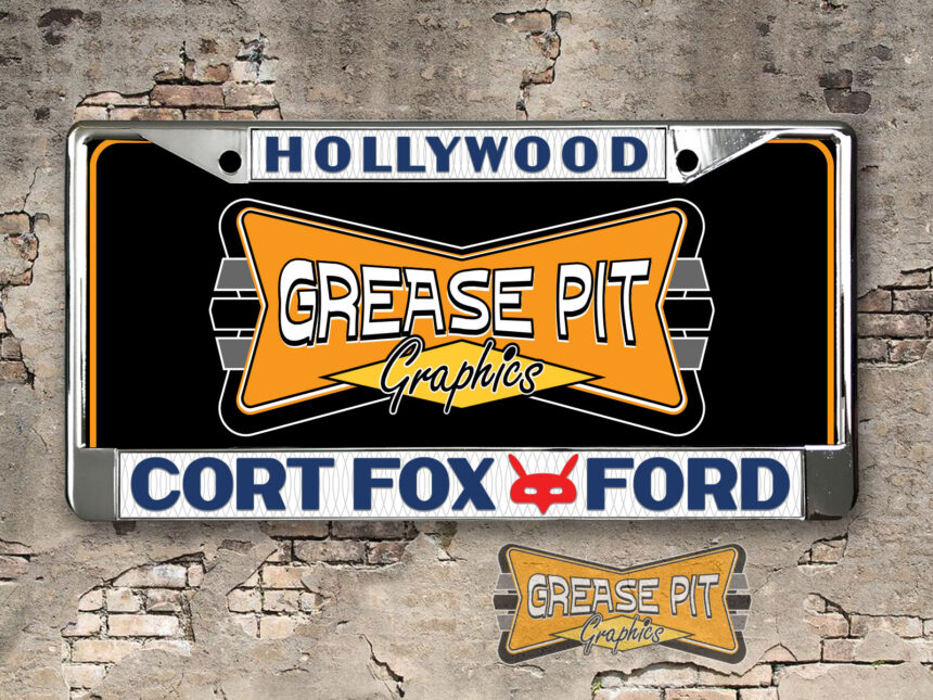 Cort Fox Ford Hollywood License Plate Frame