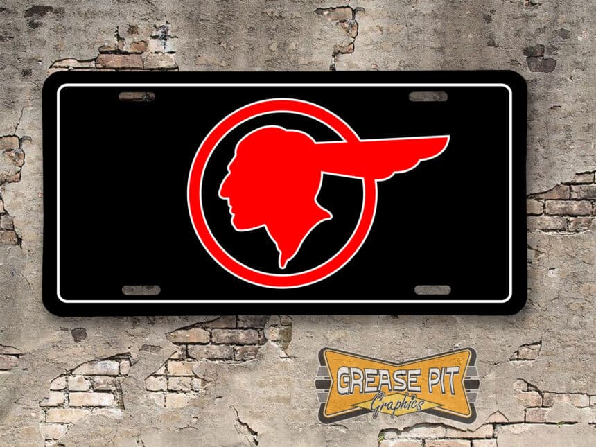 A newly produced vintage style tribute Chief Pontiac Booster License Plate your Hot Rod, Vintage Classic car, or Muscle car.