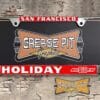 A vintage style reproduction dealership license plate frame for the Holiday Chevrolet dealership of San Francisco, California . This reproduction dealership license plate frame will look great bolted on to your Classic Chevy whether it’s a Cruiser, a Hot Rod or a Muscle Car..