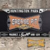 A vintage style reproduction dealership license plate frame for the Sopp and Son Chevrolet dealership of Huntington Park. This reproduction dealership license plate frame will look great bolted on to your Classic Chevy whether it’s a Cruiser, a Hot Rod or a Muscle Car.
