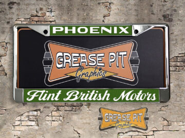 Flint British Motors License Plate Frame Phoenix