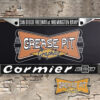 A vintage style reproduction dealership license plate frame for the Cormier Chevrolet dealership of Long Beach California . This reproduction dealership license plate frame will look great bolted on to your Classic Chevy whether it’s a Cruiser, a Hot Rod or a Muscle Car.