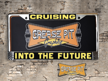 Cruising into the Future license plate frame