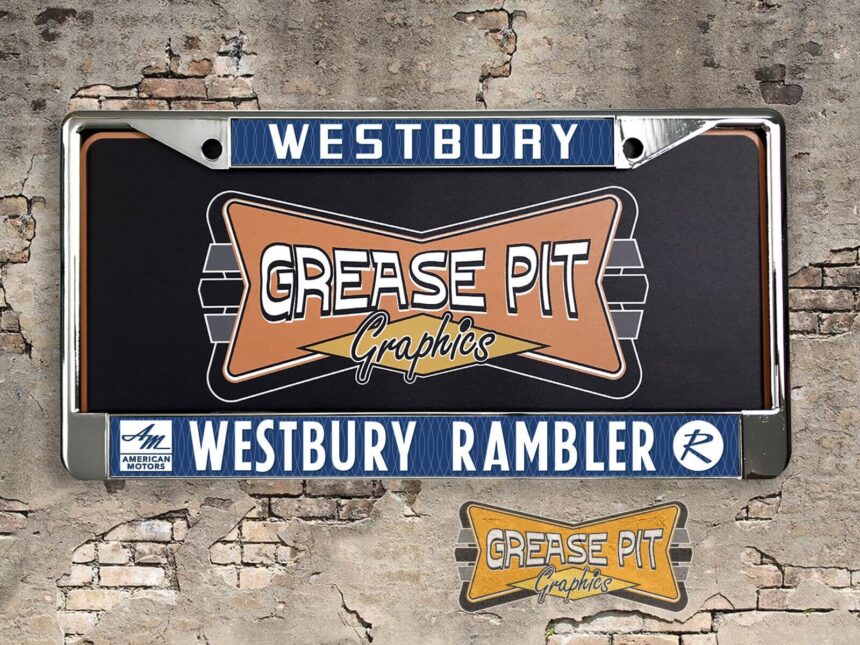 Reproduction Westbury Rambler AMC License Plate Frame Westbury