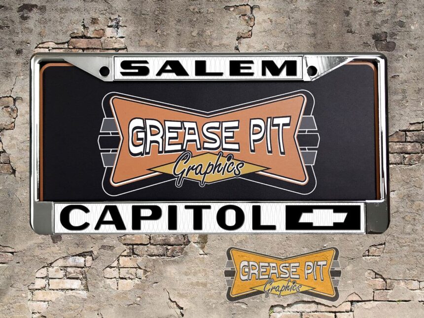 Reproduction Capitol Chevrolet License Plate Frame Salem