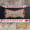 Reproduction Guarantee Chevrolet license plate frame Watsonville
