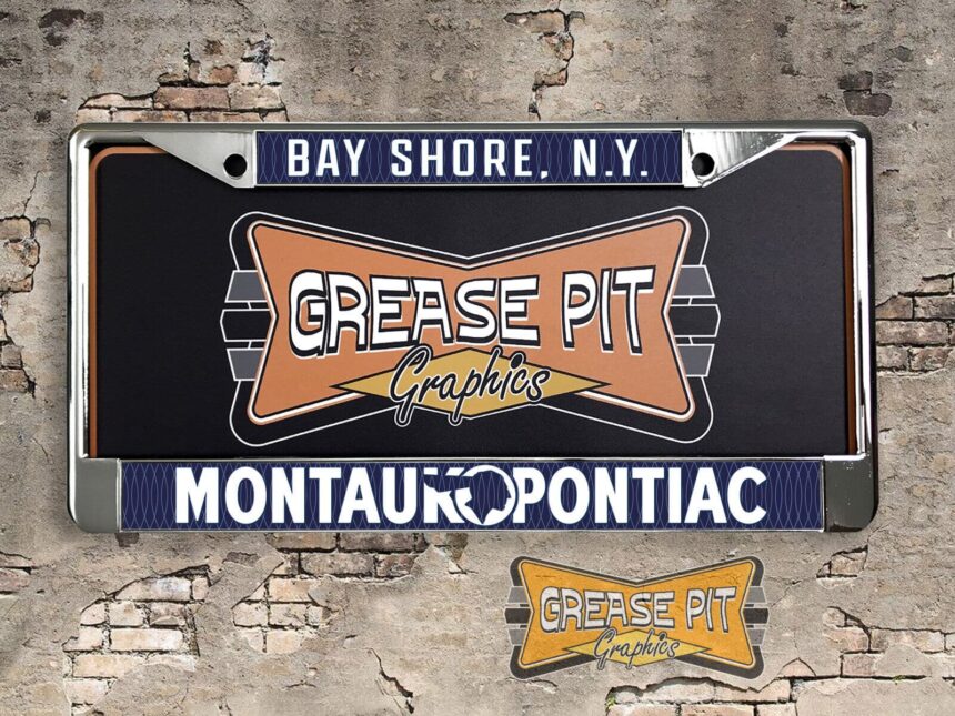 Reproduction Montauk Pontiac License Plate Frame Bay Shore