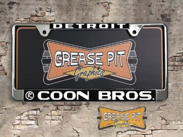 Reproduction Coon Brothers Rambler license plate frame Detroit
