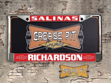 Reproduction Richardson Chevrolet License Plate Frame Salinas