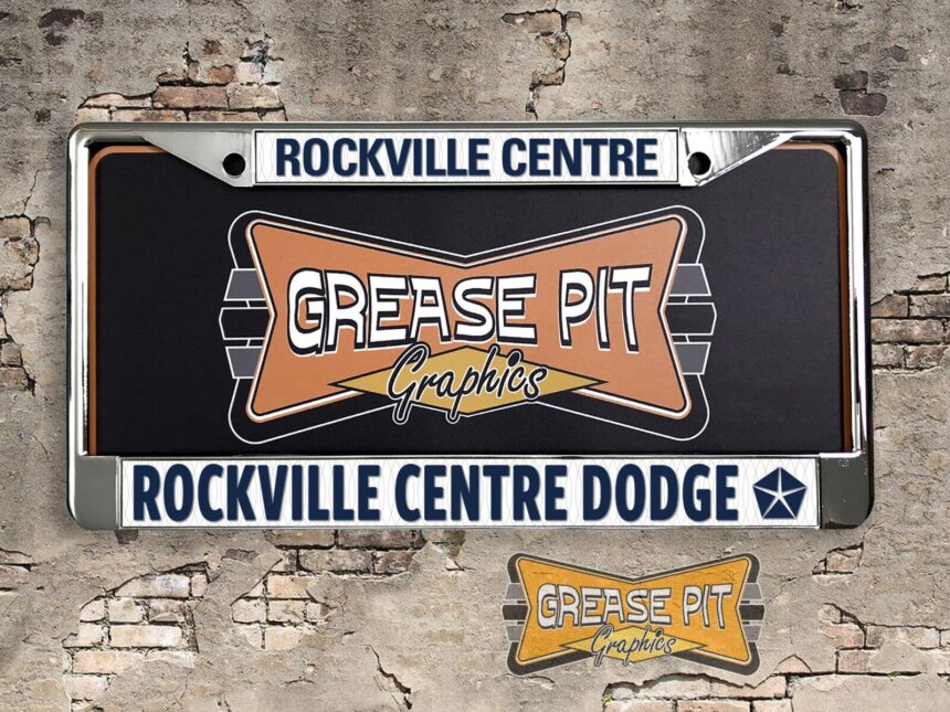 Reproduction Rockville Centre Dodge License Plate Frame Rockville Centre