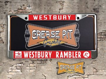 Reproduction Westbury Rambler AMC License Plate Frame Westbury