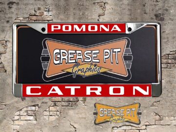 Reproduction Catron VW Volkswagen license plate frame Pomona